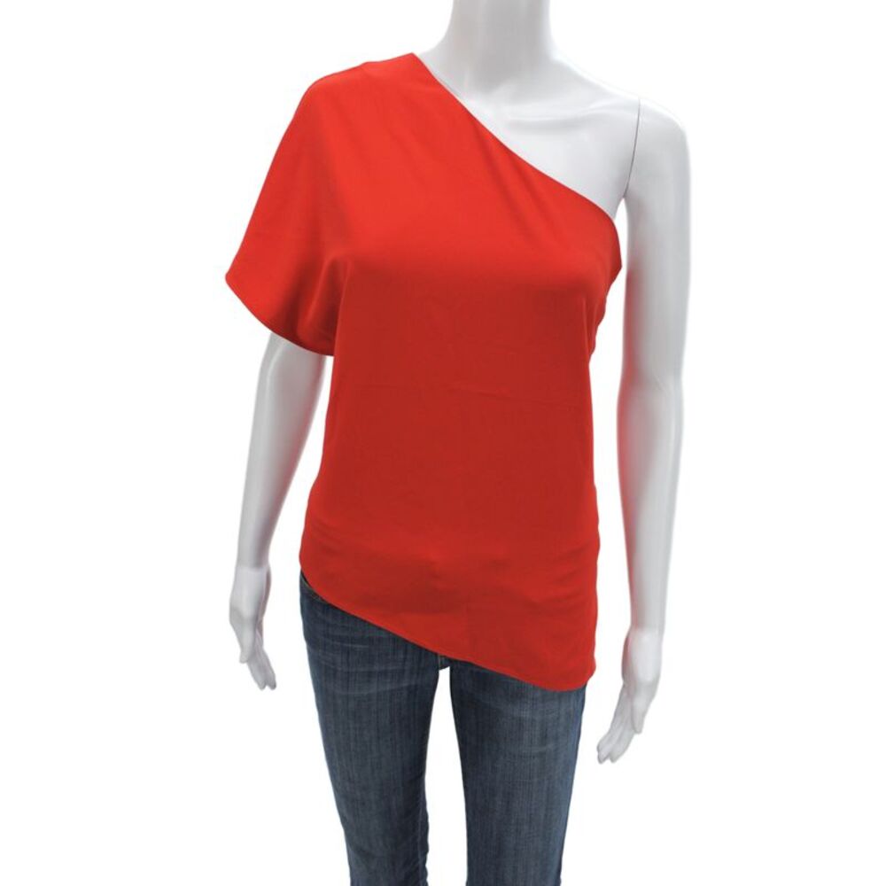 Alice + Olivia Women Red Sleeveless Zip Designer Blouse Size 6